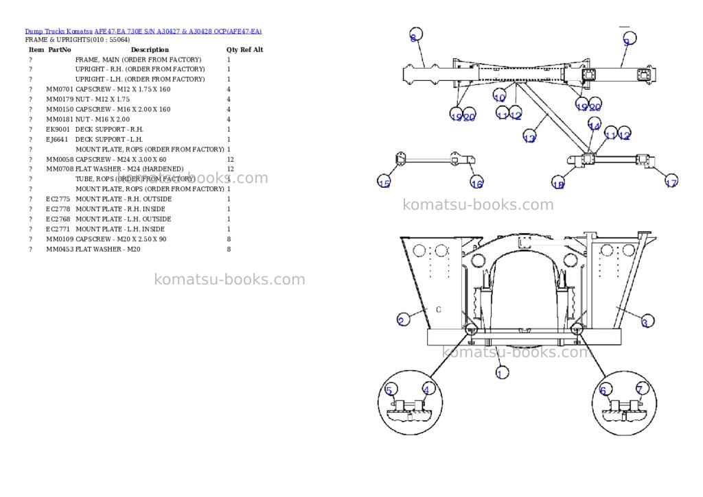 Komatsu afe47-ea 730e s/n a30427 & a30428 ocp Parts catalog cover Page 5 Komatsu afe47-ea 730e s/n a30427 & a30428 ocp Parts catalog cover Page 5
