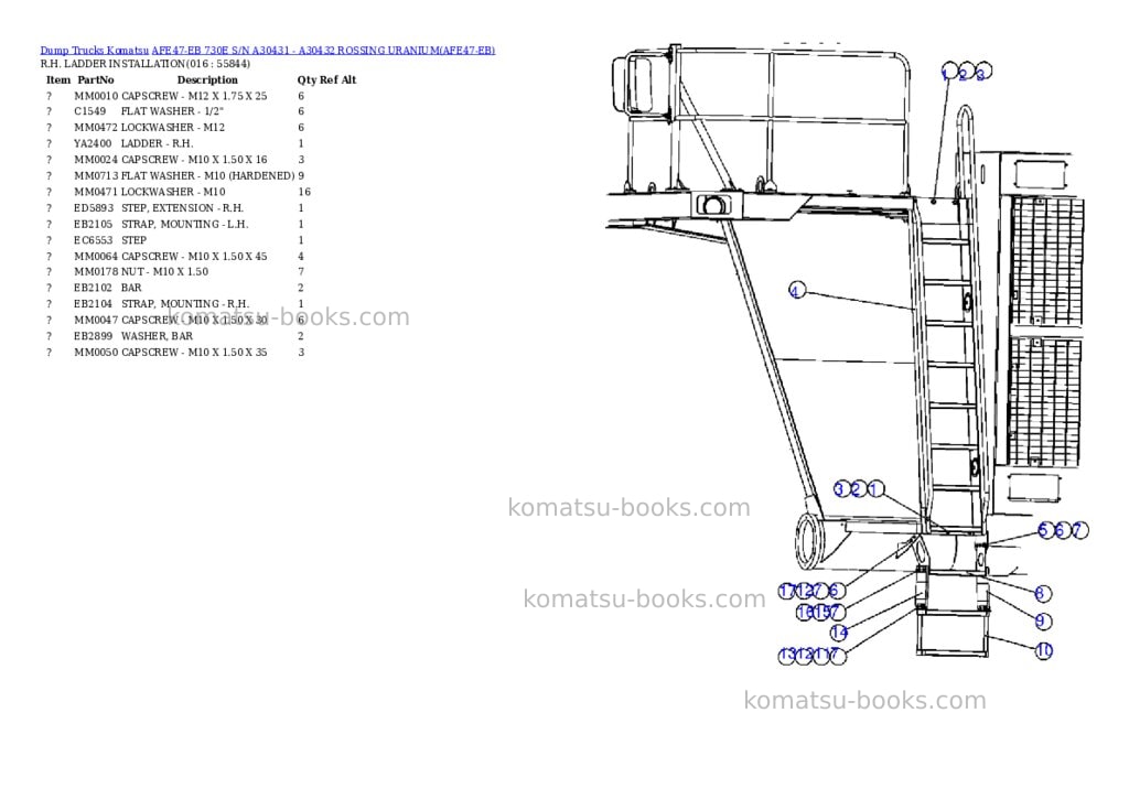 Komatsu afe47-eb 730e s/n a30431 - a30432 rossing uranium Parts catalog cover Page 8 Komatsu afe47-eb 730e s/n a30431 - a30432 rossing uranium Parts catalog cover Page 8