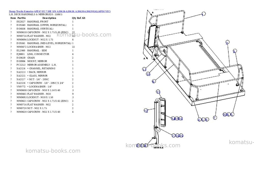 Komatsu afe47-ec 730e s/n a30434-a30436, a30438-a30439 kal Parts catalog cover Page 10 Komatsu afe47-ec 730e s/n a30434-a30436, a30438-a30439 kal Parts catalog cover Page 10