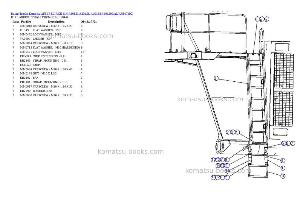Komatsu afe47-ec 730e s/n a30434-a30436, a30438-a30439 kal Parts catalog cover Page 8 Komatsu afe47-ec 730e s/n a30434-a30436, a30438-a30439 kal Parts catalog cover Page 8