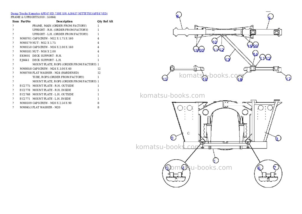 Komatsu afe47-ed 730e s/n a30437 nittetsu Parts catalog cover Page 5 Komatsu afe47-ed 730e s/n a30437 nittetsu Parts catalog cover Page 5