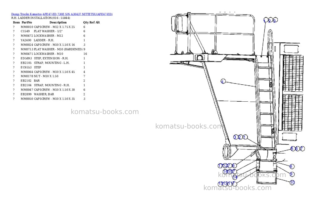 Komatsu afe47-ed 730e s/n a30437 nittetsu Parts catalog cover Page 8 Komatsu afe47-ed 730e s/n a30437 nittetsu Parts catalog cover Page 8