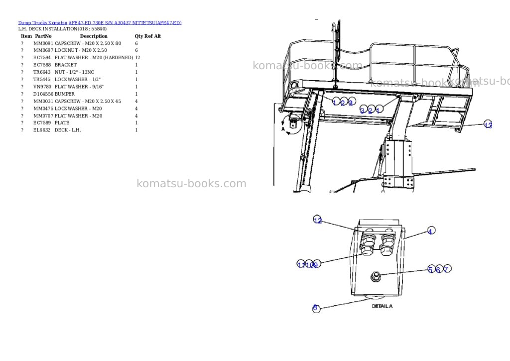 Komatsu afe47-ed 730e s/n a30437 nittetsu Parts catalog cover Page 9 Komatsu afe47-ed 730e s/n a30437 nittetsu Parts catalog cover Page 9