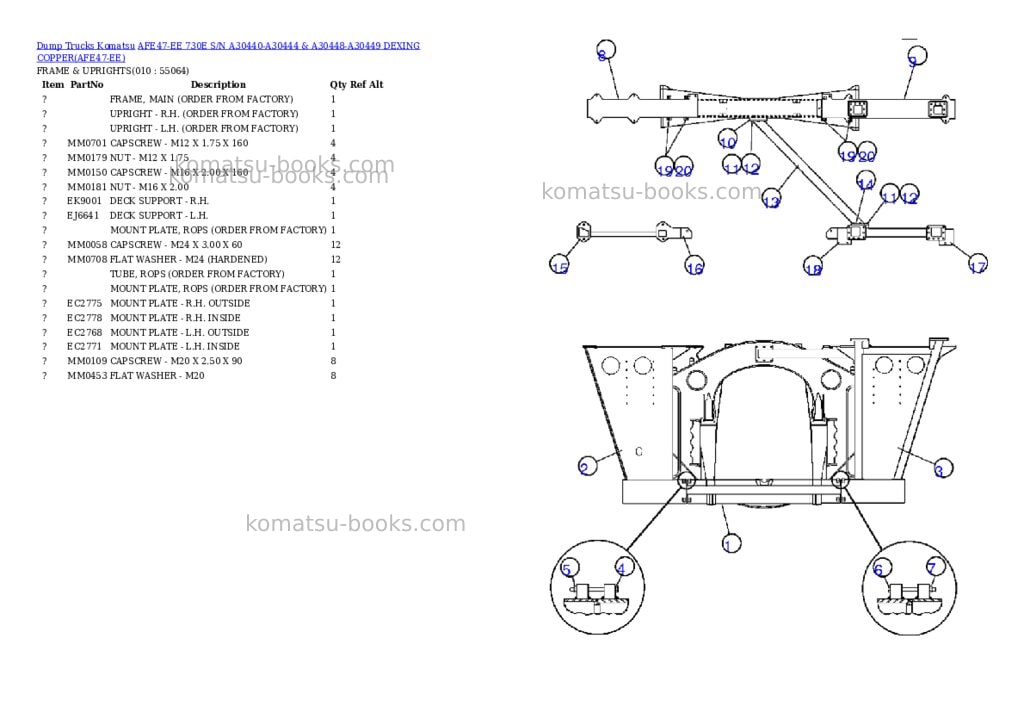 Komatsu afe47-ee 730e s/n a30440-a30444 & a30448-a30449 dexing copper Parts catalog cover Page 5 Komatsu afe47-ee 730e s/n a30440-a30444 & a30448-a30449 dexing copper Parts catalog cover Page 5