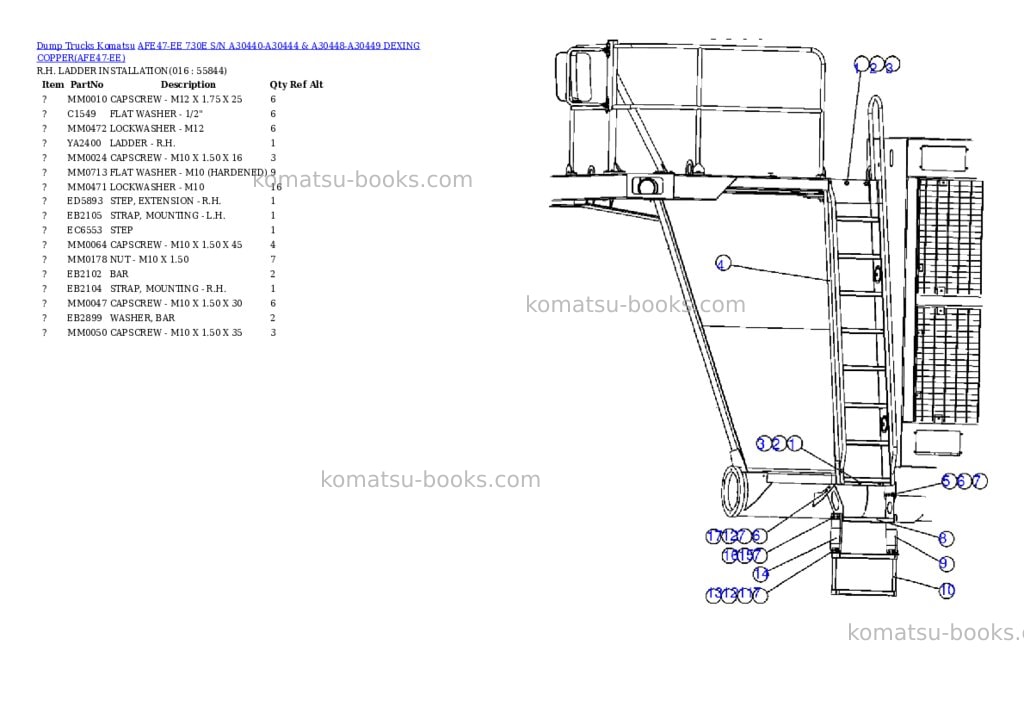 Komatsu afe47-ee 730e s/n a30440-a30444 & a30448-a30449 dexing copper Parts catalog cover Page 8 Komatsu afe47-ee 730e s/n a30440-a30444 & a30448-a30449 dexing copper Parts catalog cover Page 8
