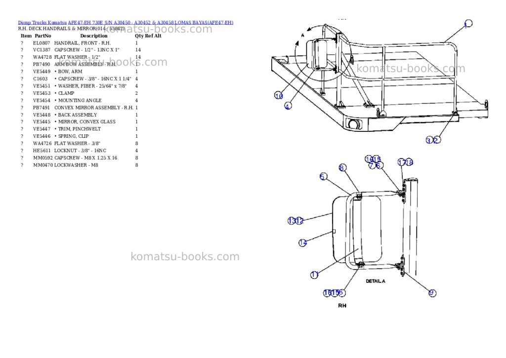 Komatsu afe47-eh 730e s/n a30450 - a30452 & a30458 lomas bayas Parts catalog cover Page 7