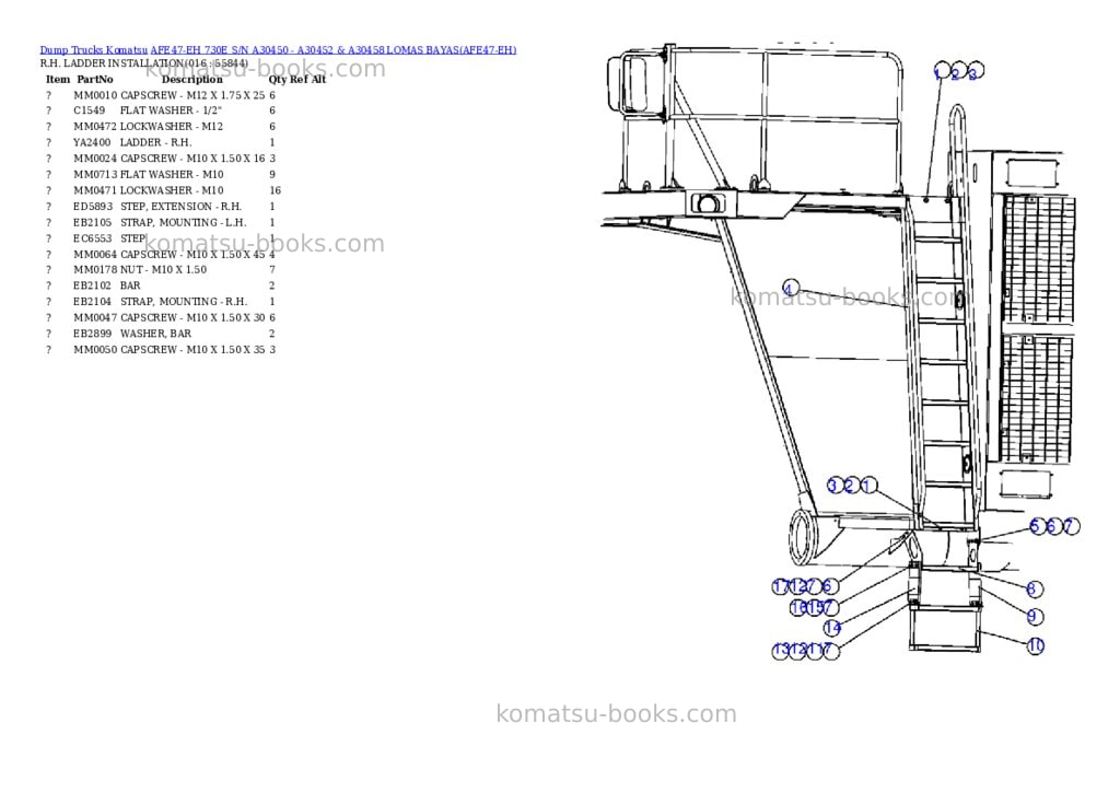 Komatsu afe47-eh 730e s/n a30450 - a30452 & a30458 lomas bayas Parts catalog cover Page 8