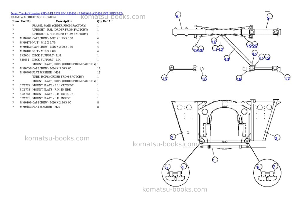Komatsu afe47-ej 730e s/n a30453 - a30456 & a30459 ocp Parts catalog cover Page 5 Komatsu afe47-ej 730e s/n a30453 - a30456 & a30459 ocp Parts catalog cover Page 5