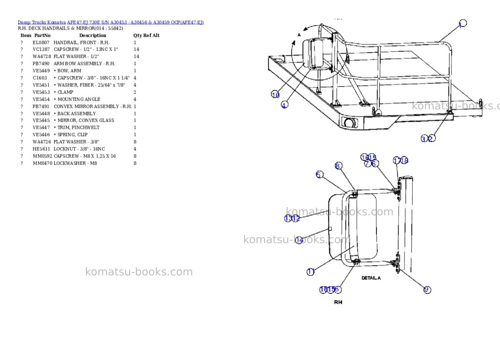 Komatsu afe47-ej 730e s/n a30453 - a30456 & a30459 ocp Parts catalog cover Page 7 Komatsu afe47-ej 730e s/n a30453 - a30456 & a30459 ocp Parts catalog cover Page 7