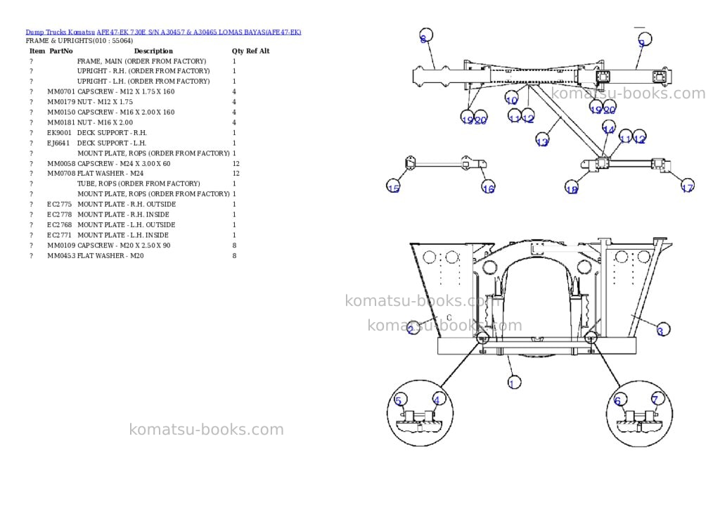 Komatsu afe47-ek 730e s/n a30457 & a30465 lomas bayas Parts catalog cover Page 5