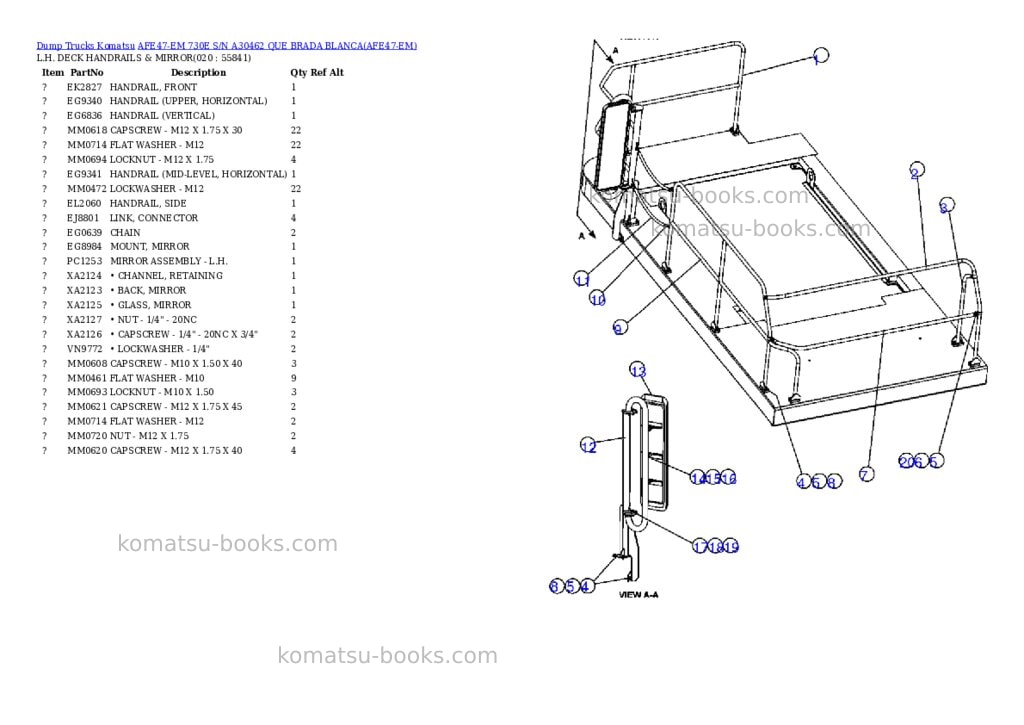Komatsu afe47-em 730e s/n a30462 que brada blanca Parts catalog cover Page 10 Komatsu afe47-em 730e s/n a30462 que brada blanca Parts catalog cover Page 10