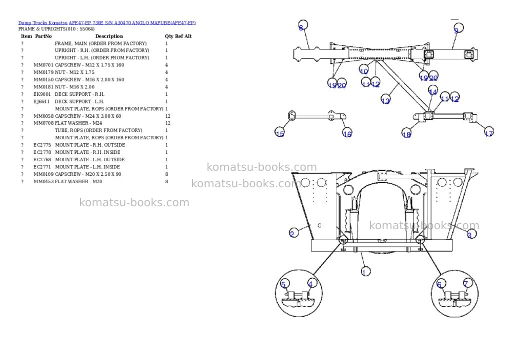 Komatsu afe47-ep 730e s/n a30470 anglo mafube Parts catalog cover Page 5 Komatsu afe47-ep 730e s/n a30470 anglo mafube Parts catalog cover Page 5