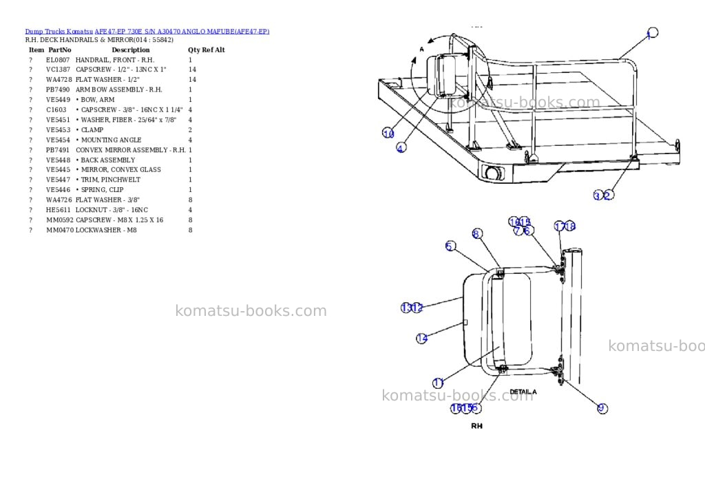 Komatsu afe47-ep 730e s/n a30470 anglo mafube Parts catalog cover Page 7 Komatsu afe47-ep 730e s/n a30470 anglo mafube Parts catalog cover Page 7