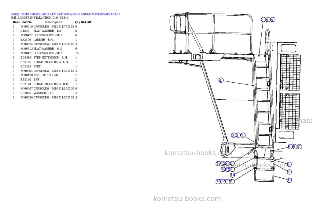 Komatsu afe47-ep 730e s/n a30470 anglo mafube Parts catalog cover Page 8 Komatsu afe47-ep 730e s/n a30470 anglo mafube Parts catalog cover Page 8