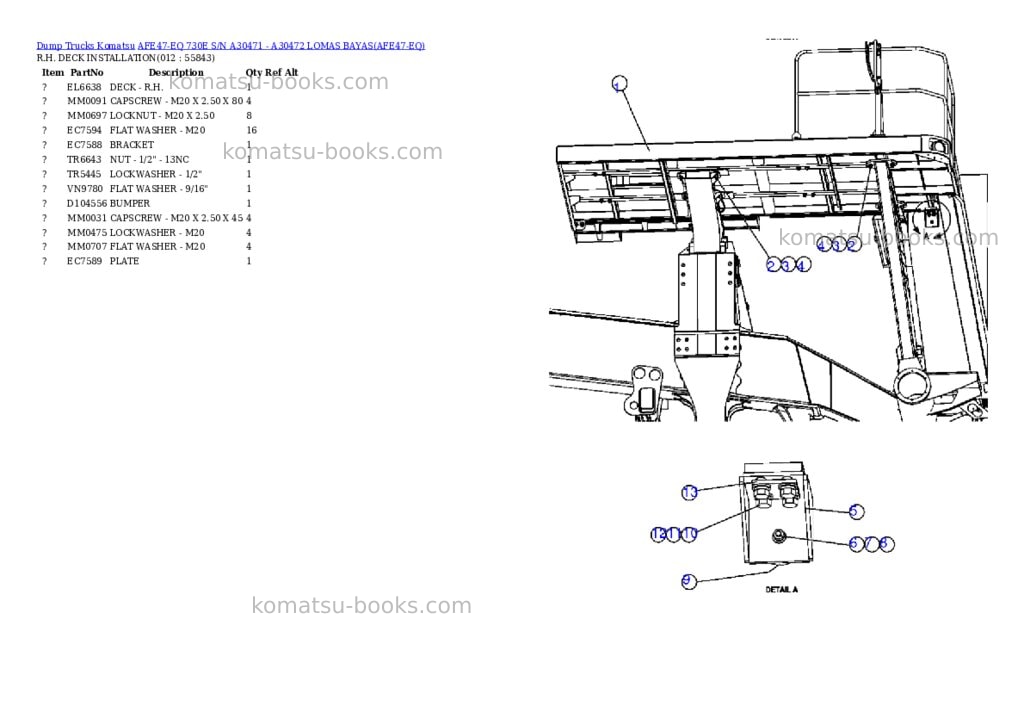 Komatsu afe47-eq 730e s/n a30471 - a30472 lomas bayas Parts catalog cover Page 6 Komatsu afe47-eq 730e s/n a30471 - a30472 lomas bayas Parts catalog cover Page 6