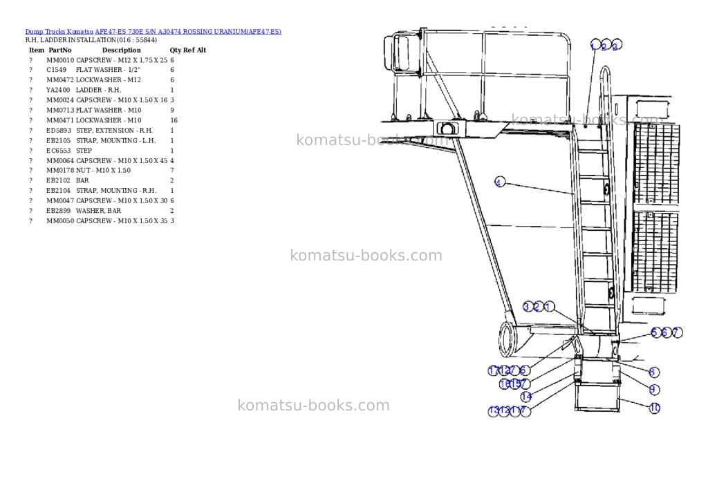 Komatsu afe47-es 730e s/n a30474 rossing uranium Parts catalog cover Page 8 Komatsu afe47-es 730e s/n a30474 rossing uranium Parts catalog cover Page 8