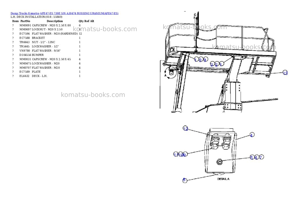 Komatsu afe47-es 730e s/n a30474 rossing uranium Parts catalog cover Page 9 Komatsu afe47-es 730e s/n a30474 rossing uranium Parts catalog cover Page 9