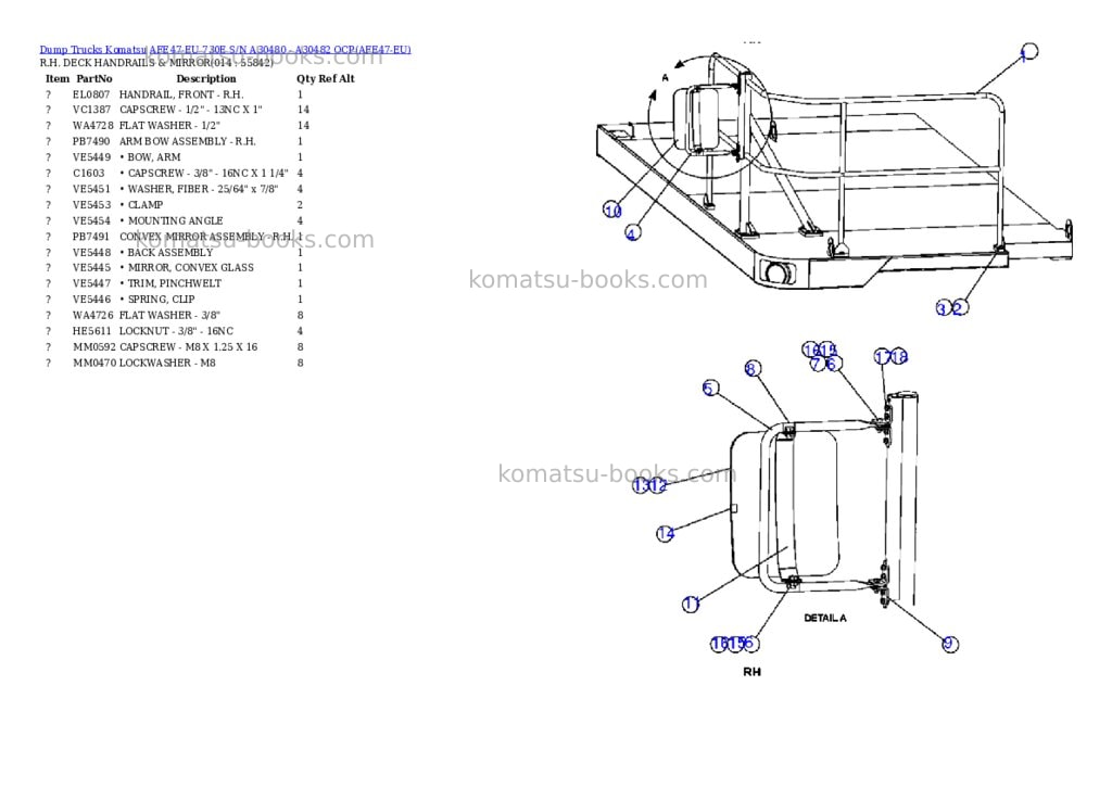 Komatsu afe47-eu 730e s/n a30480 - a30482 ocp Parts catalog cover Page 7