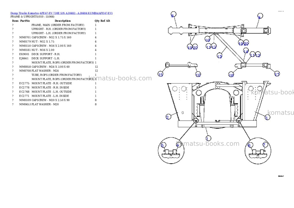 Komatsu afe47-ev 730e s/n a30483 - a30484 kumba Parts catalog cover Page 5 Komatsu afe47-ev 730e s/n a30483 - a30484 kumba Parts catalog cover Page 5