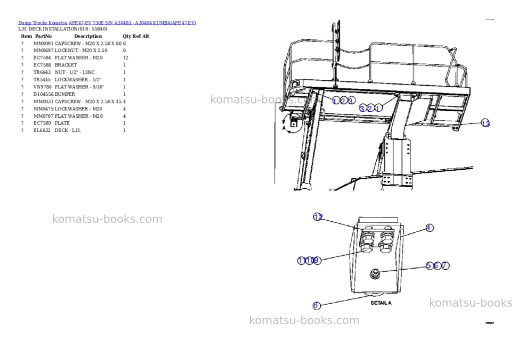 Komatsu afe47-ev 730e s/n a30483 - a30484 kumba Parts catalog cover Page 9 Komatsu afe47-ev 730e s/n a30483 - a30484 kumba Parts catalog cover Page 9