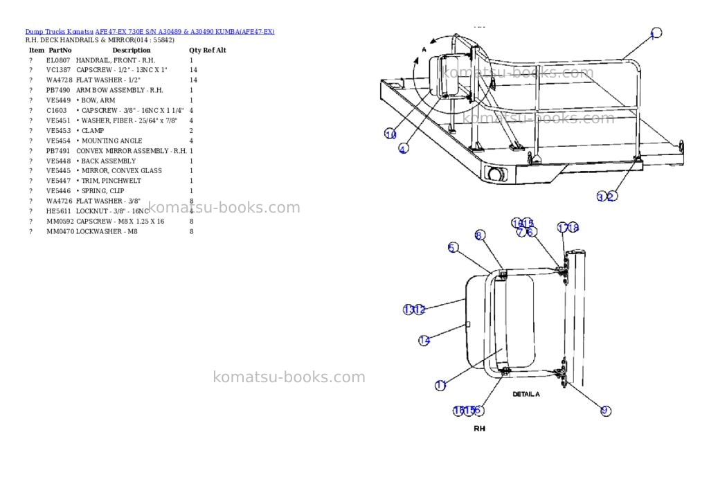 Komatsu afe47-ex 730e s/n a30489 & a30490 kumba Parts catalog cover Page 7 Komatsu afe47-ex 730e s/n a30489 & a30490 kumba Parts catalog cover Page 7