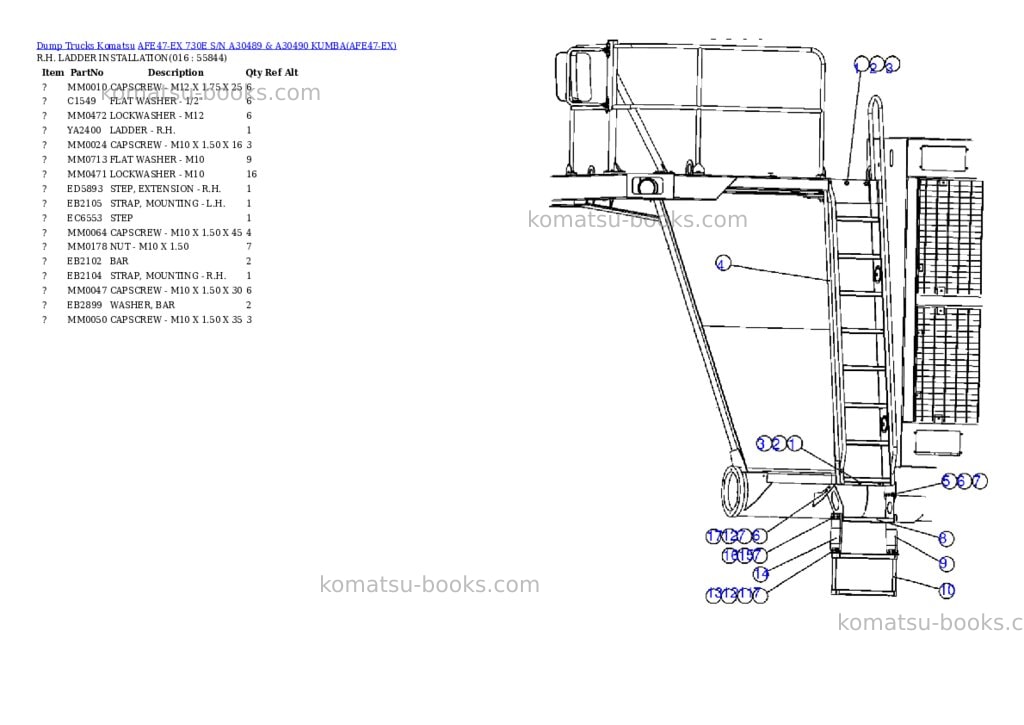 Komatsu afe47-ex 730e s/n a30489 & a30490 kumba Parts catalog cover Page 8 Komatsu afe47-ex 730e s/n a30489 & a30490 kumba Parts catalog cover Page 8