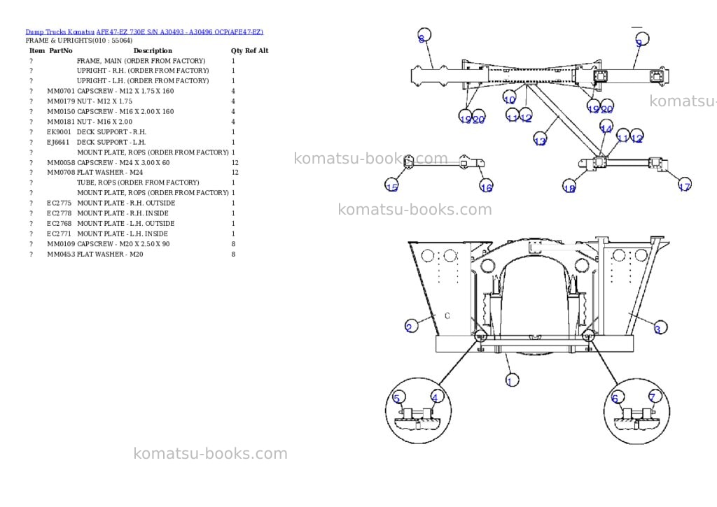 Komatsu afe47-ez 730e s/n a30493 - a30496 ocp Parts catalog cover Page 5 Komatsu afe47-ez 730e s/n a30493 - a30496 ocp Parts catalog cover Page 5