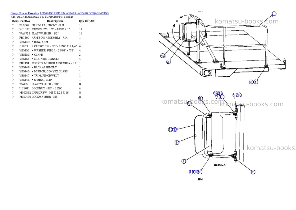 Komatsu afe47-ez 730e s/n a30493 - a30496 ocp Parts catalog cover Page 7 Komatsu afe47-ez 730e s/n a30493 - a30496 ocp Parts catalog cover Page 7