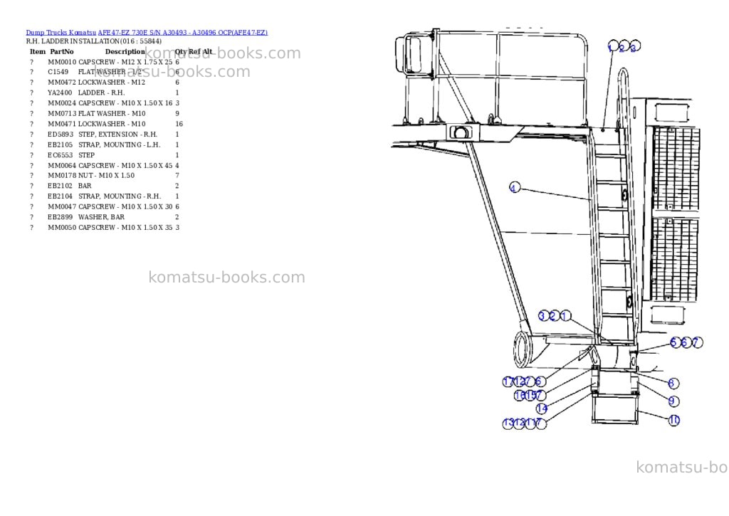 Komatsu afe47-ez 730e s/n a30493 - a30496 ocp Parts catalog cover Page 8 Komatsu afe47-ez 730e s/n a30493 - a30496 ocp Parts catalog cover Page 8