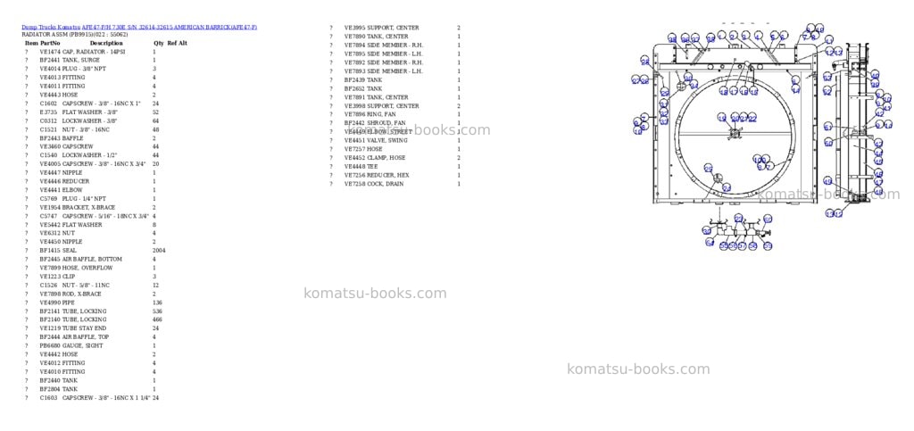 Komatsu afe47-f/h 730e s/n 32614-32615 american barrick Parts catalog cover Page 10 Komatsu afe47-f/h 730e s/n 32614-32615 american barrick Parts catalog cover Page 10