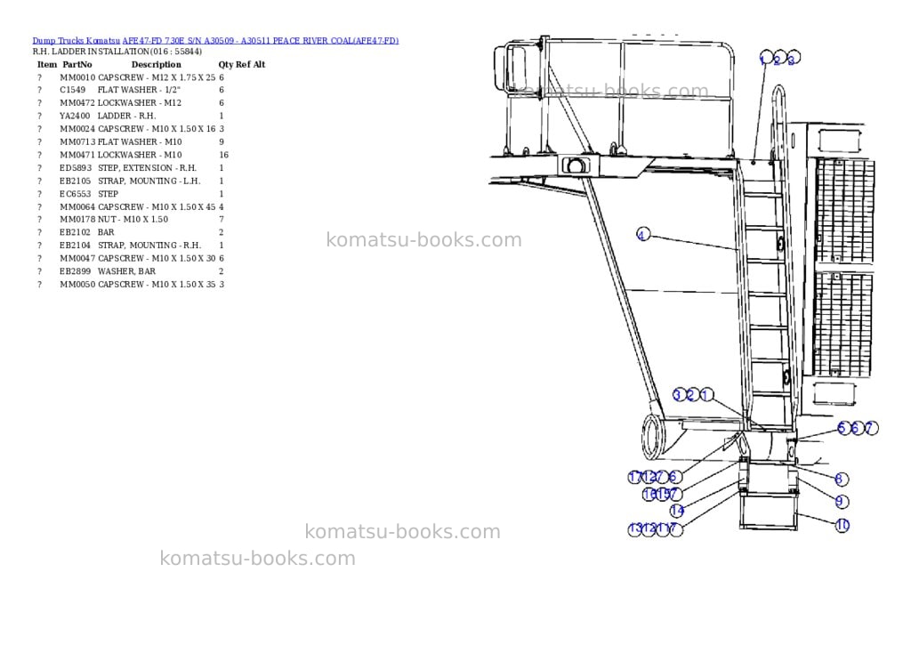 Komatsu afe47-fd 730e s/n a30509 - a30511 peace river coal Parts catalog cover Page 8 Komatsu afe47-fd 730e s/n a30509 - a30511 peace river coal Parts catalog cover Page 8