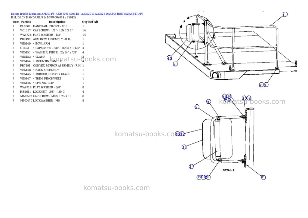 Komatsu afe47-ff 730e s/n a30518 - a30520 & a30523 darma henwa Parts catalog cover Page 7