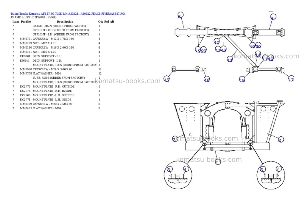 Komatsu afe47-fg 730e s/n a30521 - a30522 peace river Parts catalog cover Page 5 Komatsu afe47-fg 730e s/n a30521 - a30522 peace river Parts catalog cover Page 5