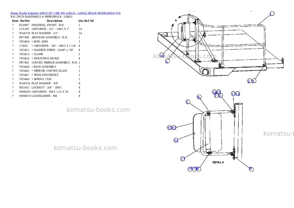 Komatsu afe47-fg 730e s/n a30521 - a30522 peace river Parts catalog cover Page 7 Komatsu afe47-fg 730e s/n a30521 - a30522 peace river Parts catalog cover Page 7
