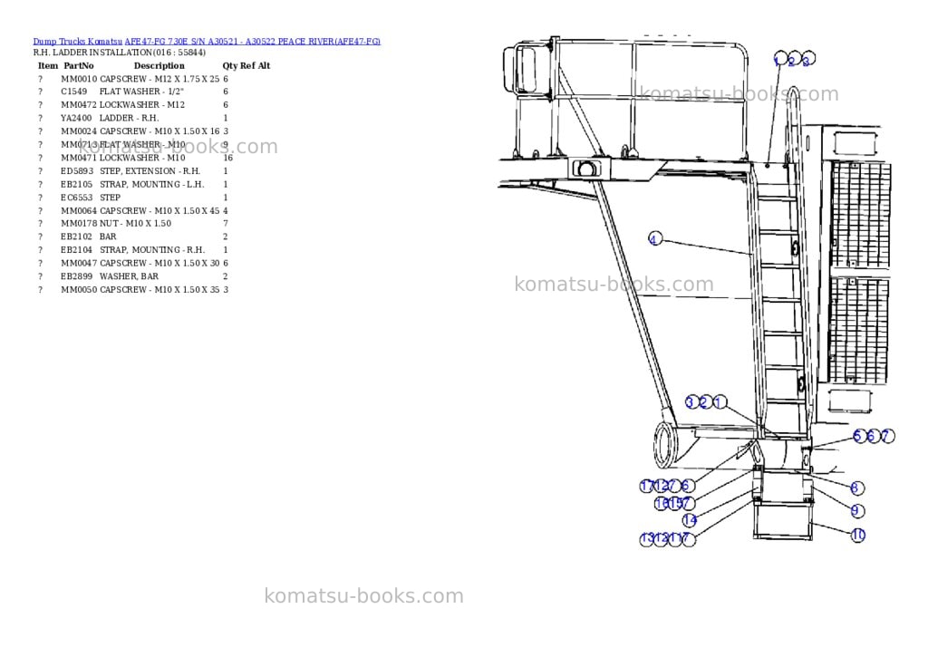 Komatsu afe47-fg 730e s/n a30521 - a30522 peace river Parts catalog cover Page 8 Komatsu afe47-fg 730e s/n a30521 - a30522 peace river Parts catalog cover Page 8