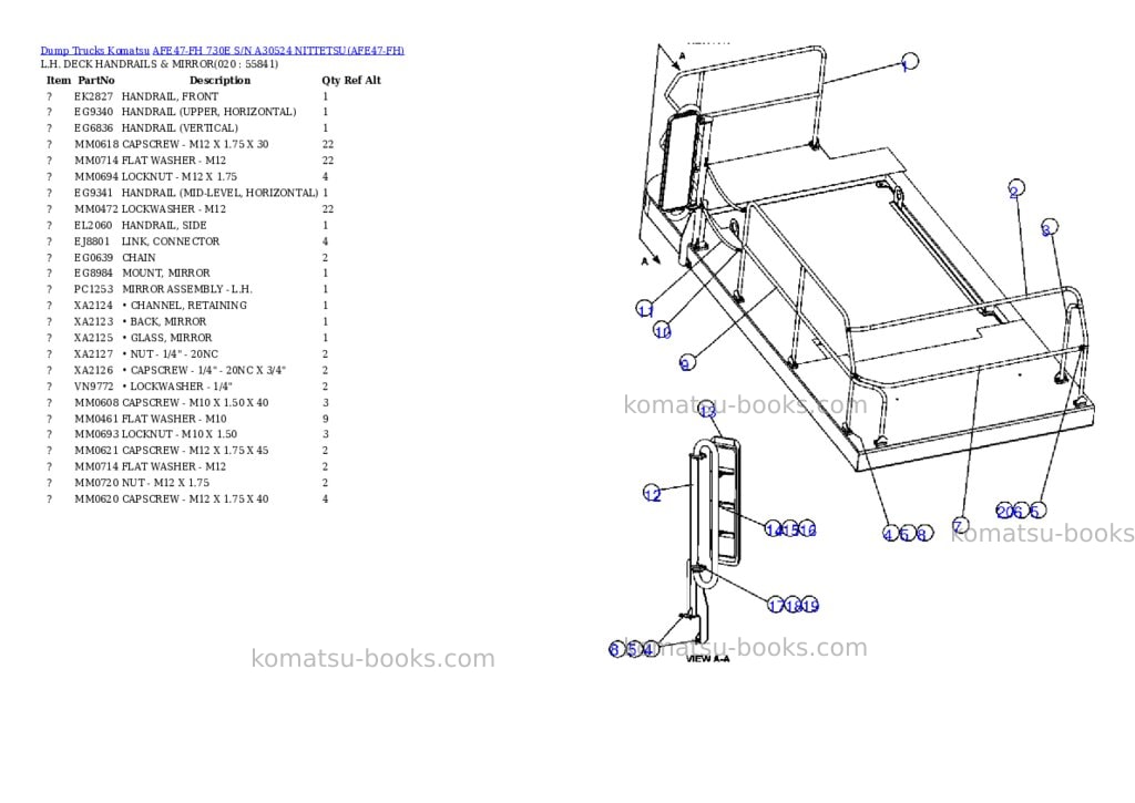 Komatsu afe47-fh 730e s/n a30524 nittetsu Parts catalog cover Page 10 Komatsu afe47-fh 730e s/n a30524 nittetsu Parts catalog cover Page 10