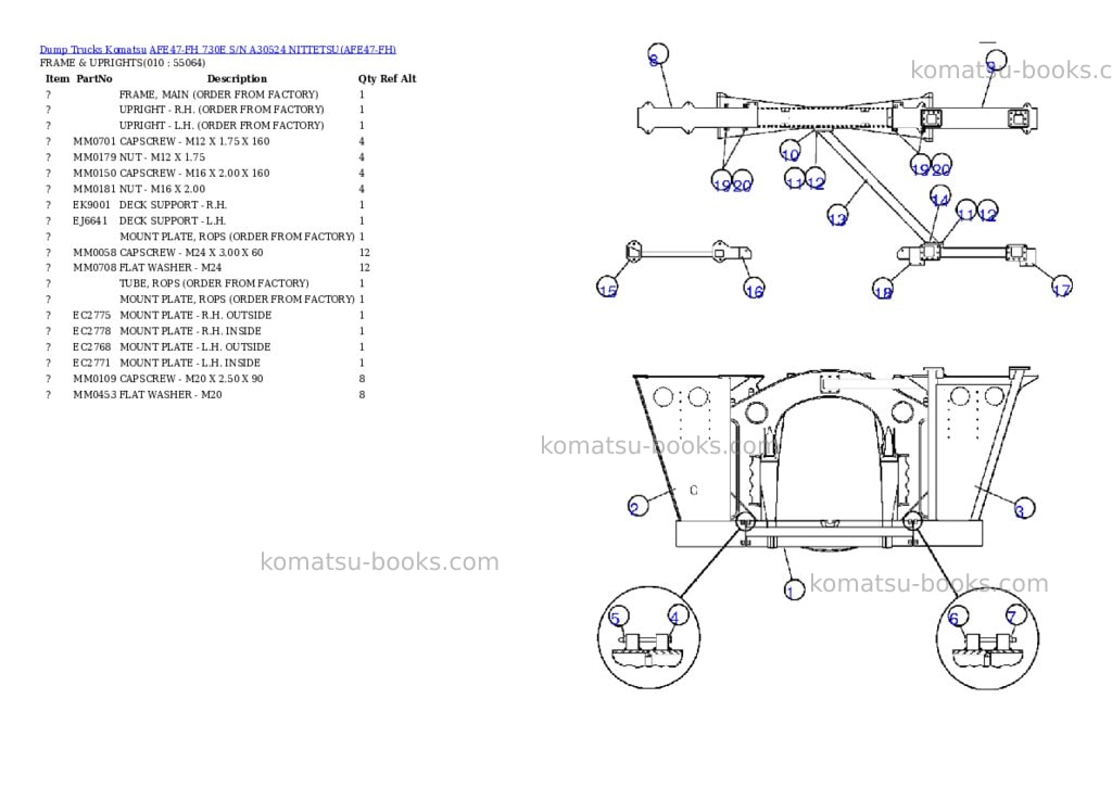 Komatsu afe47-fh 730e s/n a30524 nittetsu Parts catalog cover Page 5 Komatsu afe47-fh 730e s/n a30524 nittetsu Parts catalog cover Page 5