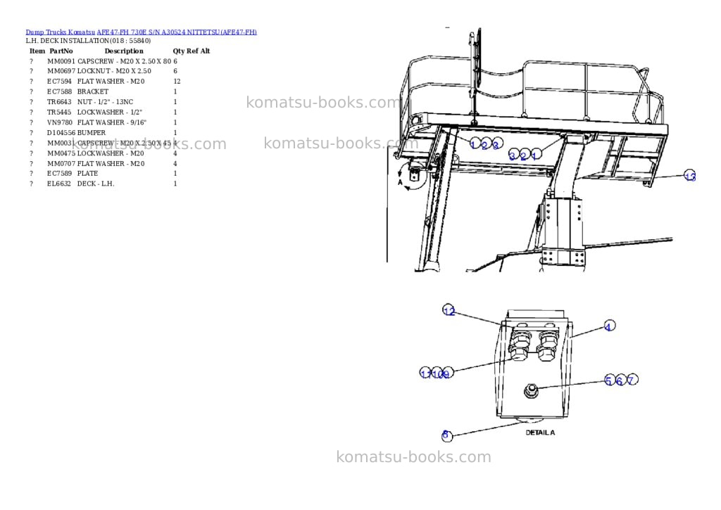 Komatsu afe47-fh 730e s/n a30524 nittetsu Parts catalog cover Page 9 Komatsu afe47-fh 730e s/n a30524 nittetsu Parts catalog cover Page 9