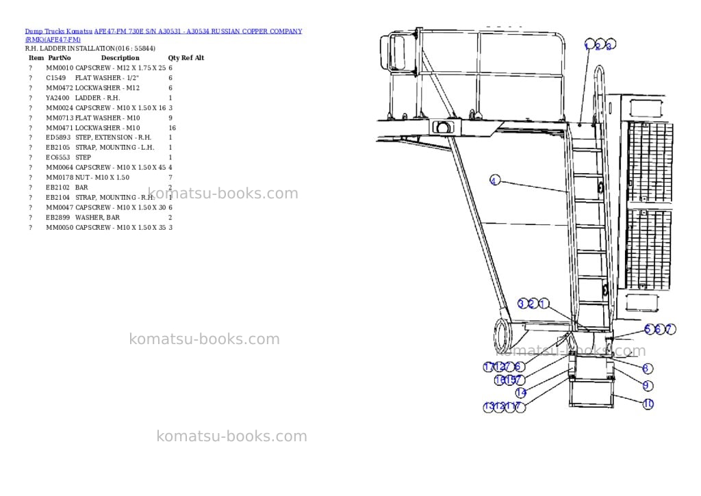 Komatsu afe47-fm 730e s/n a30531 - a30534 russian copper company rmk Parts catalog cover Page 8 Komatsu afe47-fm 730e s/n a30531 - a30534 russian copper company rmk Parts catalog cover Page 8