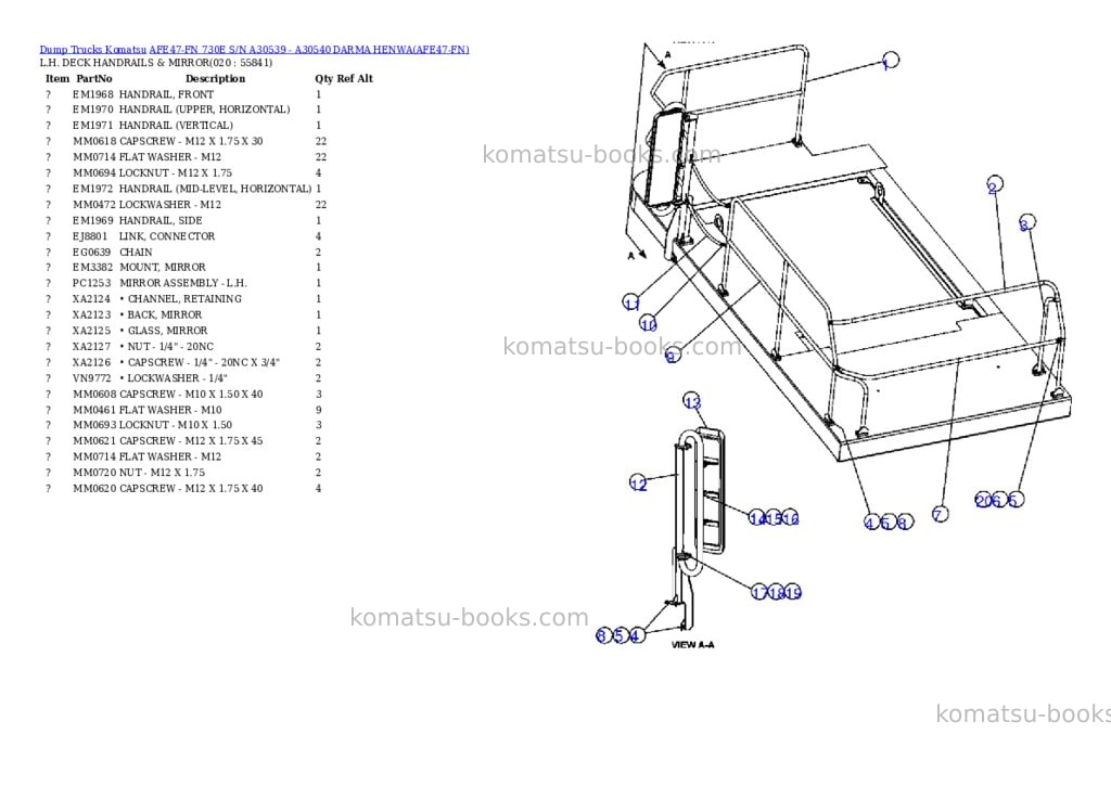 Komatsu afe47-fn 730e s/n a30539 - a30540 darma henwa Parts catalog cover Page 10 Komatsu afe47-fn 730e s/n a30539 - a30540 darma henwa Parts catalog cover Page 10