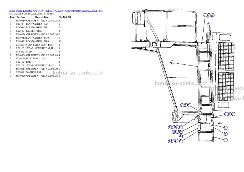 Komatsu afe47-fn 730e s/n a30539 - a30540 darma henwa Parts catalog cover Page 8 Komatsu afe47-fn 730e s/n a30539 - a30540 darma henwa Parts catalog cover Page 8
