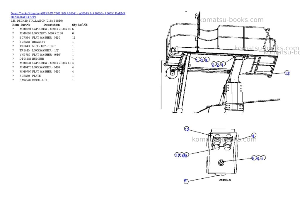 Komatsu afe47-fp 730e s/n a30541 - a30545 & a30550 - a30551 darma henwa Parts catalog cover Page 9 Komatsu afe47-fp 730e s/n a30541 - a30545 & a30550 - a30551 darma henwa Parts catalog cover Page 9