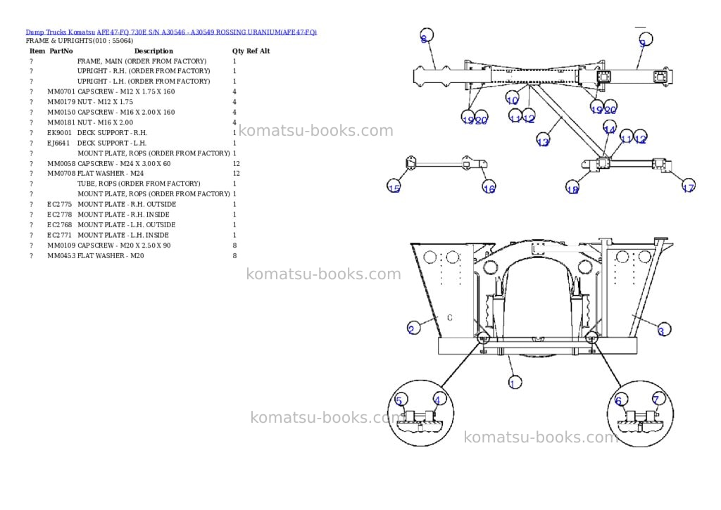 Komatsu afe47-fq 730e s/n a30546 - a30549 rossing uranium Parts catalog cover Page 5 Komatsu afe47-fq 730e s/n a30546 - a30549 rossing uranium Parts catalog cover Page 5