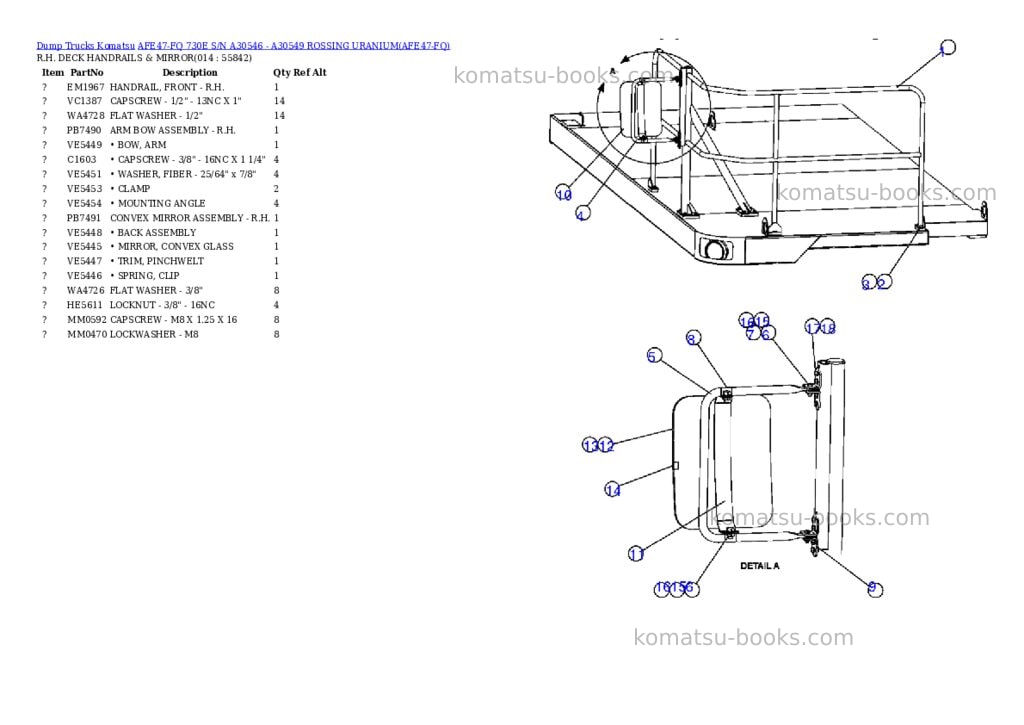 Komatsu afe47-fq 730e s/n a30546 - a30549 rossing uranium Parts catalog cover Page 7 Komatsu afe47-fq 730e s/n a30546 - a30549 rossing uranium Parts catalog cover Page 7