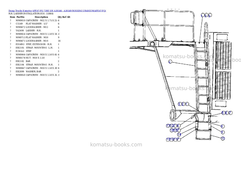 Komatsu afe47-fq 730e s/n a30546 - a30549 rossing uranium Parts catalog cover Page 8 Komatsu afe47-fq 730e s/n a30546 - a30549 rossing uranium Parts catalog cover Page 8