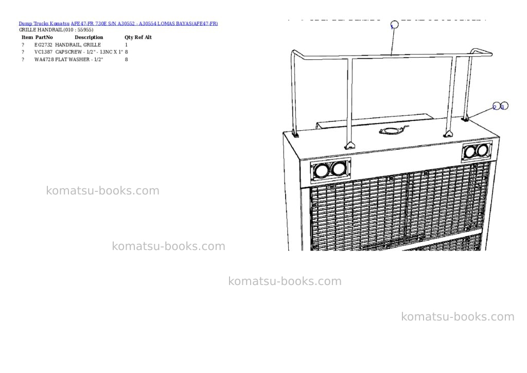 Komatsu afe47-fr 730e s/n a30552 - a30554 lomas bayas Parts catalog cover Page 5 Komatsu afe47-fr 730e s/n a30552 - a30554 lomas bayas Parts catalog cover Page 5