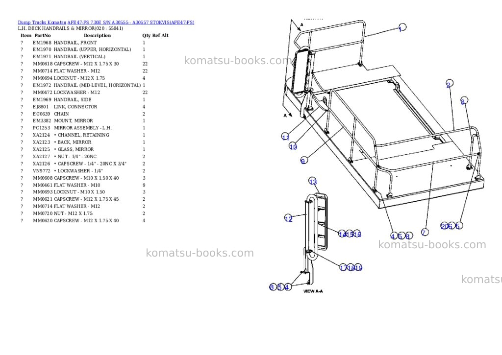 Komatsu afe47-fs 730e s/n a30555 - a30557 stokvis Parts catalog cover Page 10
