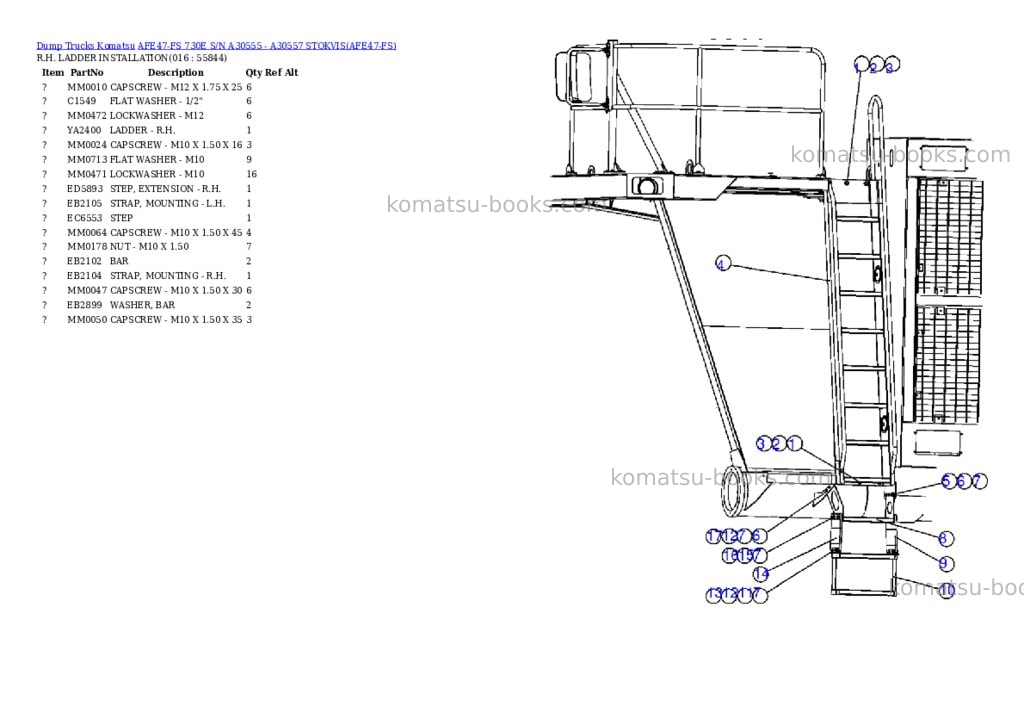 Komatsu afe47-fs 730e s/n a30555 - a30557 stokvis Parts catalog cover Page 8