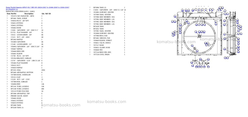Komatsu afe47-g/l 730e s/n 32626-32627 & 32644-32647 & 32654-32657 zccm Parts catalog cover Page 10