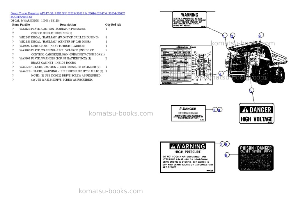 Komatsu afe47-g/l 730e s/n 32626-32627 & 32644-32647 & 32654-32657 zccm Parts catalog cover Page 2